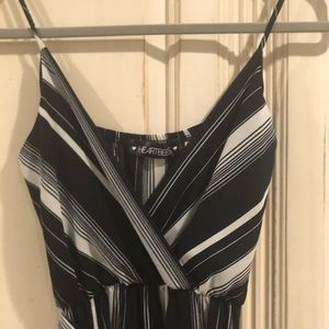 Jumpsuit: Navy and white